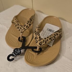 CROCS Leopard Print Kadee II Flip Flops
